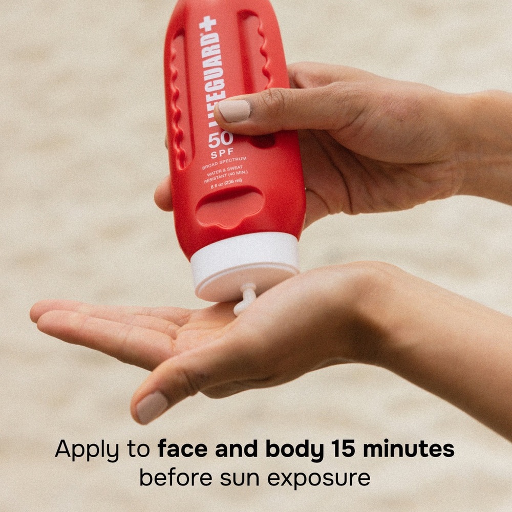 Lifeguard SPF 50 Sunscreen Lotion Waterproof Broad Spectrum 8 Oz No White Cast - Picture 4 of 6